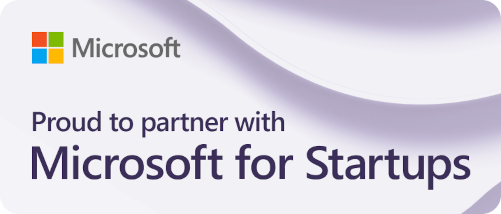 Microsoft for Startups badge light version.